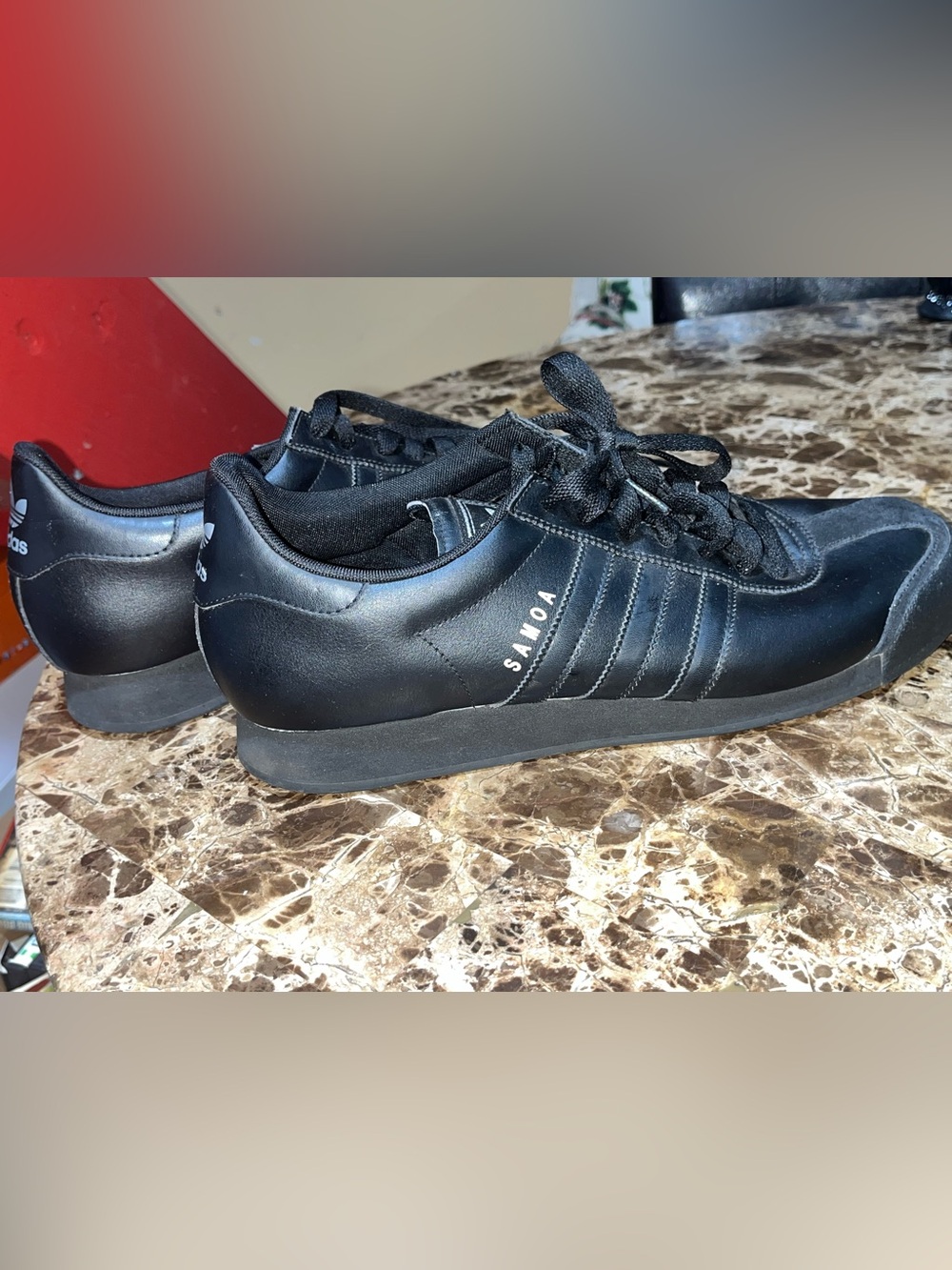 adidas Samoa Triple Black Leather Men’s Sneakers Size 12 Low Top G22595